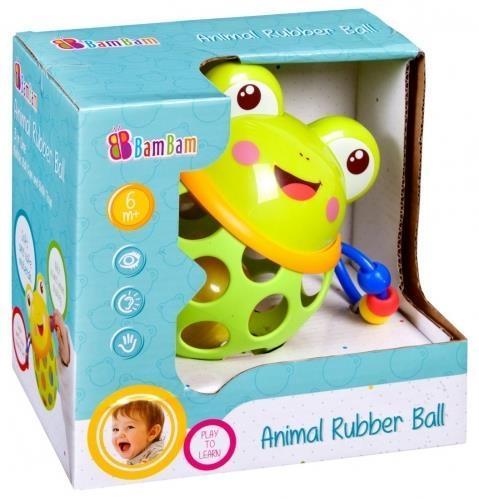Kula gumowa z grzechotką żaba BAM BAM, BAM BAM