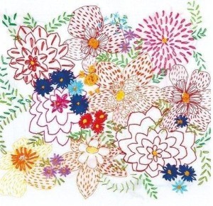 KARNET KWADRAT Z KOPERTĄ BRIGHT BOUQUET