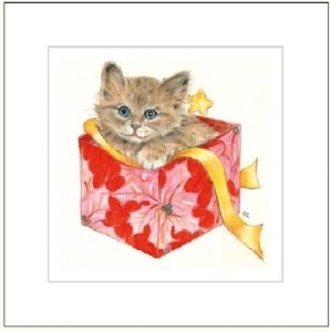 KARNET 16X16CM + KOPERTA KOT RYSOWANY