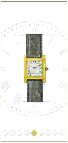 Karnet 10x21cm + koperta Zegarek kwadrat