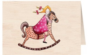 KARNET DREWNIANY C6+ KOPERTA DZIEWCZYNKA NA KONIKU