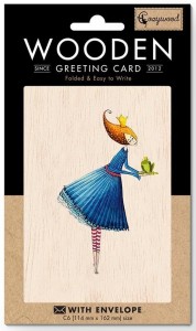 KARNET DREWNIANY C6 + KOPERTA KOBIETA Z ŻABĄ