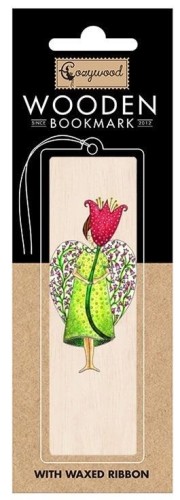 Zakładka drewniana Anioł z kwiatem, Cozywood