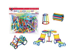 KLOCKI MAŁYCH GENIUSZY - PATYKI 173 ELEMENTY