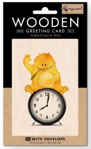 KARNET DREWNIANY C6 + KOPERTA MISIEK NA ZEGARZE