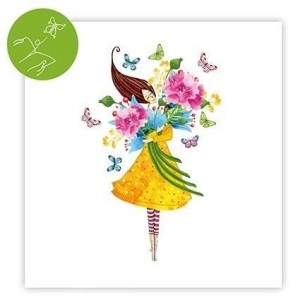 KARNET KWADRAT Z LATAJĄCYM MOTYLKIEM BUKIET