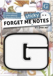 FORGET ME STICKY NOTES KART SAMOPRZYLEPNE LITERA G