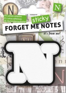 FORGET ME STICKY NOTES KART SAMOPRZYLEPNE LITERA N