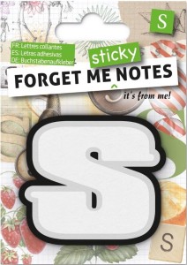 FORGET ME STICKY NOTES KART SAMOPRZYLEPNE LITERA S