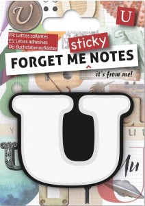 FORGET ME STICKY NOTES KART SAMOPRZYLEPNE LITERA U