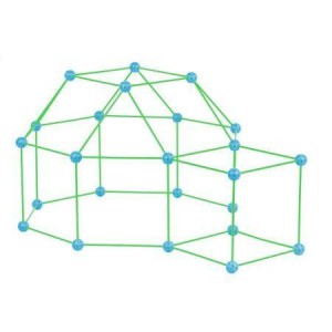 ZWARIOWANY NAMIOT ZIELONO-NIEBIESKI ŚWIECĄCY