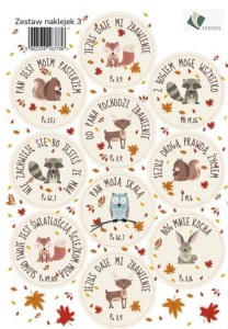 ZESTAW NAKLEJEK - ZWIERZĄTKA, SZARON