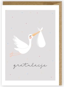 KARTKA OKOLICZNOŚCIOWA BOCIAN, EKO KOPERTA K040