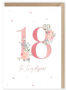 KARTKA URODZINOWA 18, EKO KOPERTA K098