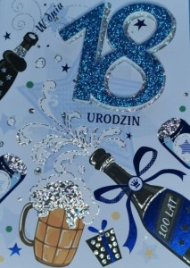 KARNET PRZESTRZENNY B6 URODZINY 18 PIWO