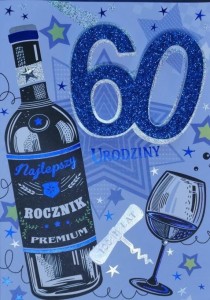 KARNET PRZESTRZENNY B6 URODZINY 60 MĘŻCZYZNA