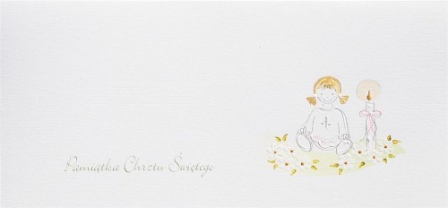 Karnet Chrzest DL C05 - Świeca dziewczynka