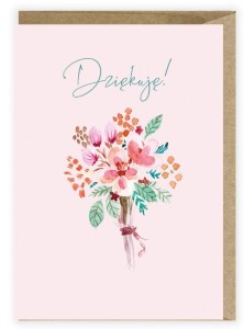 KARTKA Z PODZIĘKOWANIEM KWIATY K112