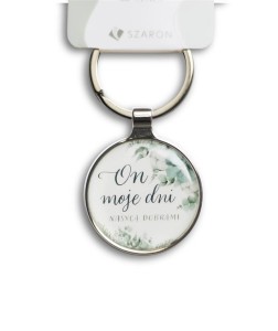 BRELOK METALOWY SREBRNY - ON MOJE DNI NASYCA