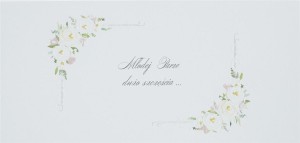 KARNET ŚLUB DL S48 - MŁODEJ PARZE DUŻO SZCZĘŚCIA