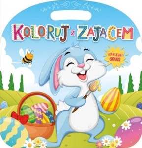 KOLOROWANKA Z NAKLEJKAMI KOLORUJ Z ZAJĄCEM