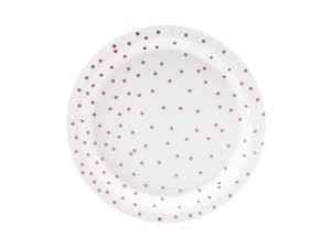 TALERZYKI KROPKI BIAŁE 18CM 6SZT