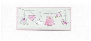 KARNET NARODZINY/ROCZEK DL D01 - DZIEWCZYNKA