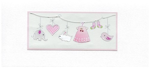 Karnet Narodziny/Roczek DL D01 - Dziewczynka