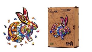 PUZZLE DREWNIANE EKO 121 PUSZYSTY KRÓLIK A3