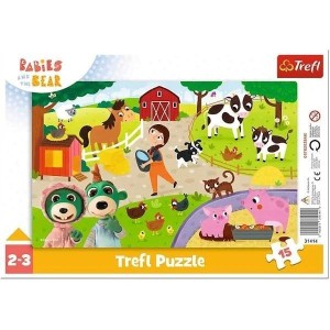 PUZZLE RAMKOWE 15 UROCZE BOBASKI TREFL, TREFL