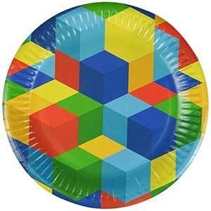 TALERZE PAPIEROWE KLOCKI 18CM 8SZT