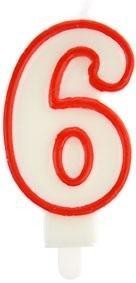 ŚWIECZKA 6 CZERWONA
