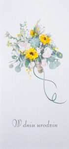 KARNET URODZINY DL U21 - SŁONECZNIKI