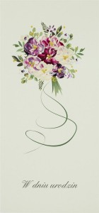 KARNET URODZINY DL U15 - BUKIET BORDOWY