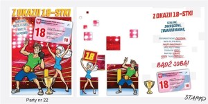 KARNET PARTY NAKLEJANY B6+KOPERTA URODZINY 18 WZ22