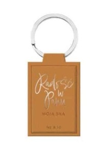 BRELOK SKÓRZANY - RADOŚĆ W PANU, SZARON