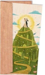 KARNET DL Z DREWNIANĄ KOPERTĄ ŚLUB WZGÓRZE MIŁOŚCI