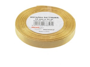 WSTĄŻKA SATYNOWA ZŁOTA 12MMX32M