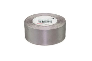 WSTĄŻKA SATYNOWA SREBRNA 38MMX32M