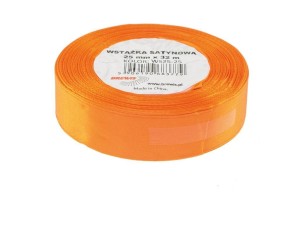 WSTĄŻKA SATYNOWA POMARAŃCZOWA 25MMX32M