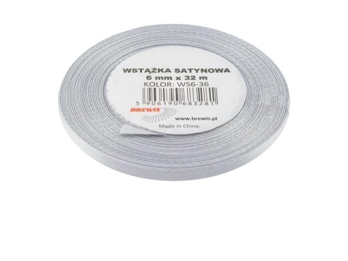 Wstążka satynowa platynowa 6mmx32m 2szt