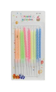 ŚWIECZKI URODZINOWE KOLOROWE 10SZT