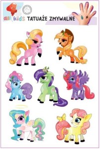 TATUAŻE ZMYWALNE DLA DZIECI WESOŁE KUCYKI