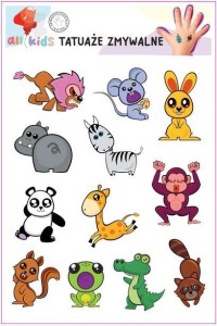 TATUAŻE ZMYWALNE DLA DZIECI WESOŁE ZWIERZĄTKA 2