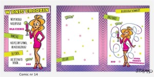 KARNET COMIC B6 + KOPERTA WZÓR NR 14 URODZINY