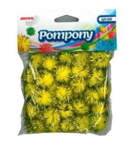 POMPONY METALICZNE ZŁOTE 2CM