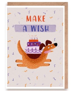 KARTKA URODZINOWA PIES MAKE A WISH