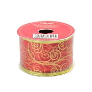 TAŚMA DEKORACYJNA NA SZPULI SZEROKA CZERWONA