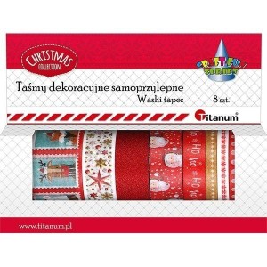 TAŚMY WASHI TAPE ŚWIĄTECZNE 8SZT