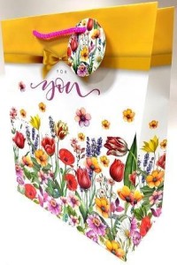 TOREBKA OZDOBNA MATOWA 26X32X12CM POLNE KWIATY